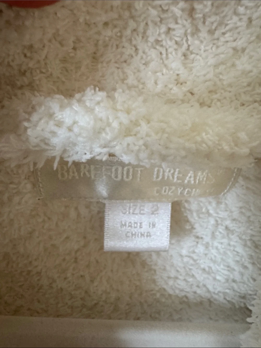 Barefoot Dreams Cozy Plush White Bathrobe with Waist Tie